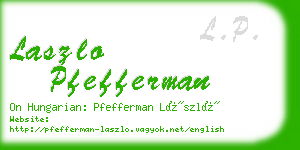 laszlo pfefferman business card